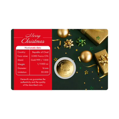 Coca Cola Santa Coin Card - Gold Gift