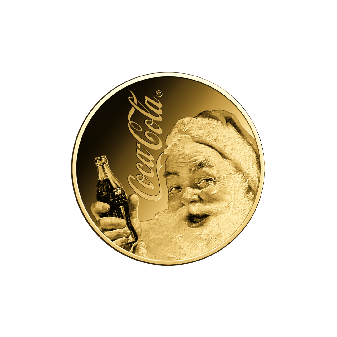 Coca Cola Santa Coin Card - Gold Gift