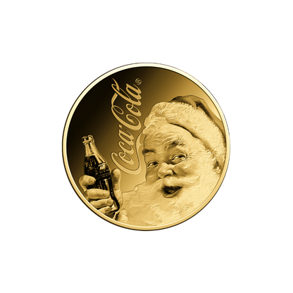 Coca Cola Santa Coin Card - Gold Gift