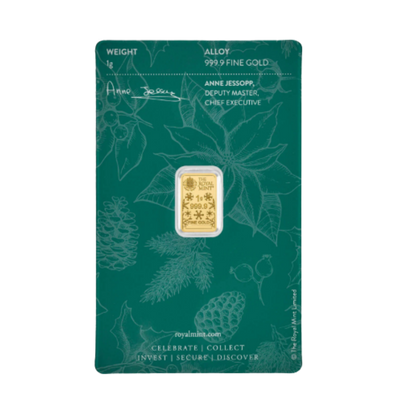 1g Christmas Gold Bar