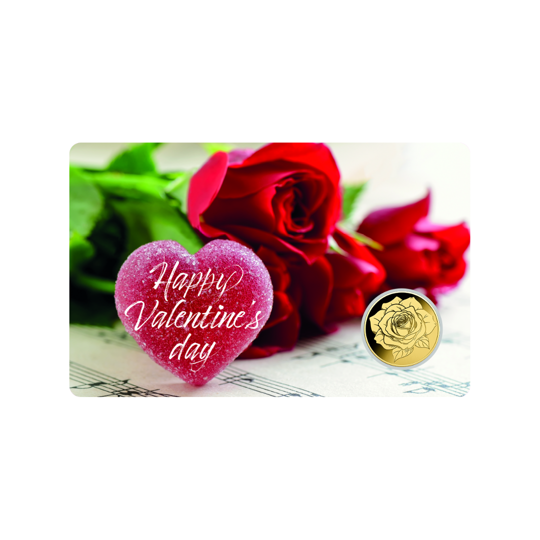 Valentines Day Coin Card - Gold Gift