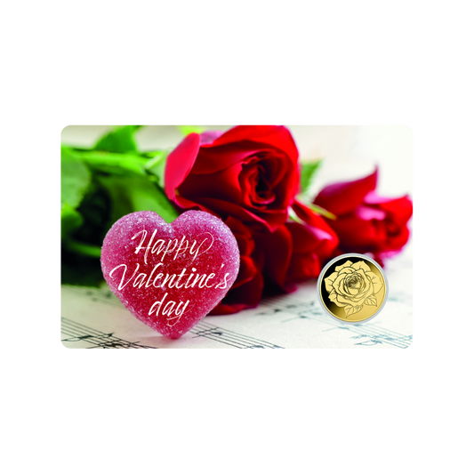 Valentines Day Coin Card - Gold Gift