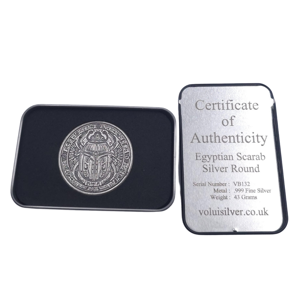 Volui Silver - Egyptian Scarab 43g Silver Round