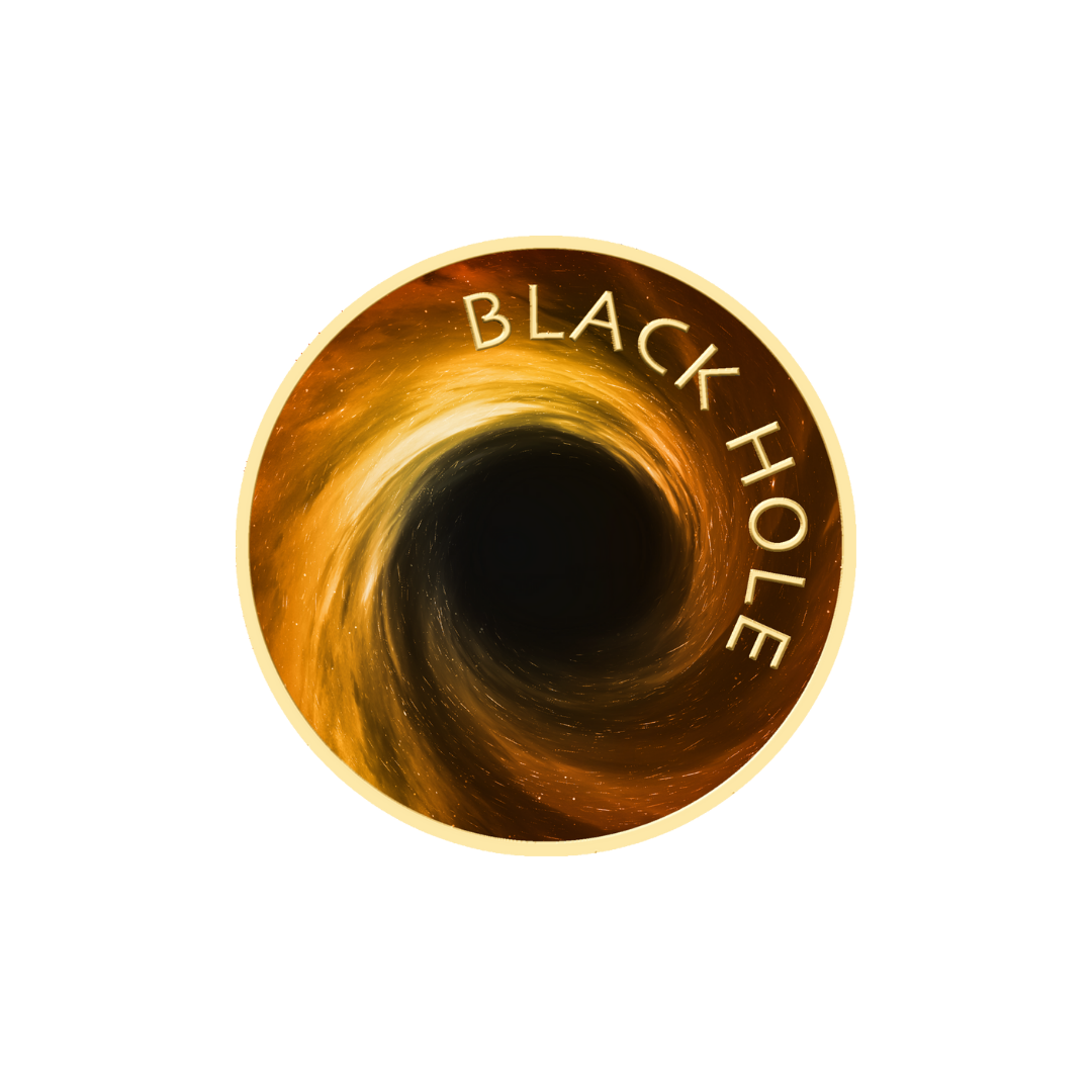 Universe Black Hole Coin Card - Gold Gift