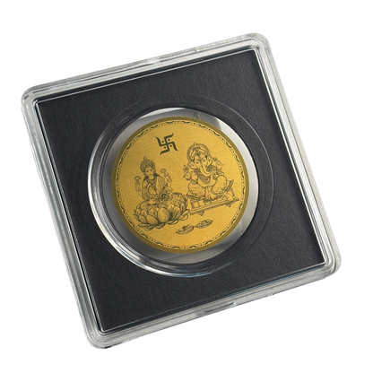 Lakshmi and Ganesh Gold Coin