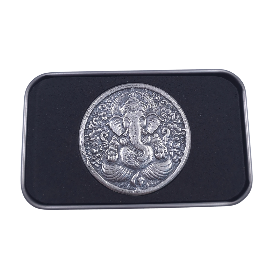 Lord Ganesh - Hand Poured Silver Round