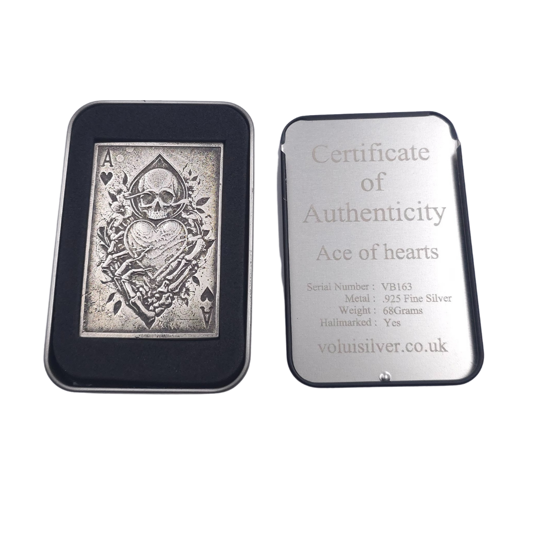 Volui Silver - Ace of Hearts 68g Silver Round