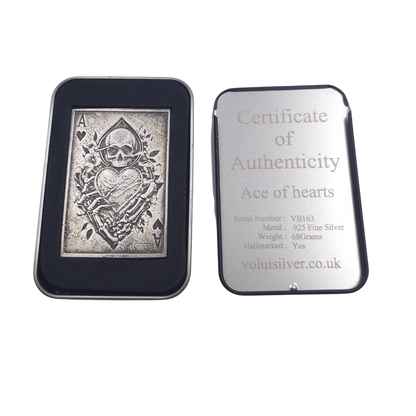 Volui Silver - Ace of Hearts 68g Silver Round