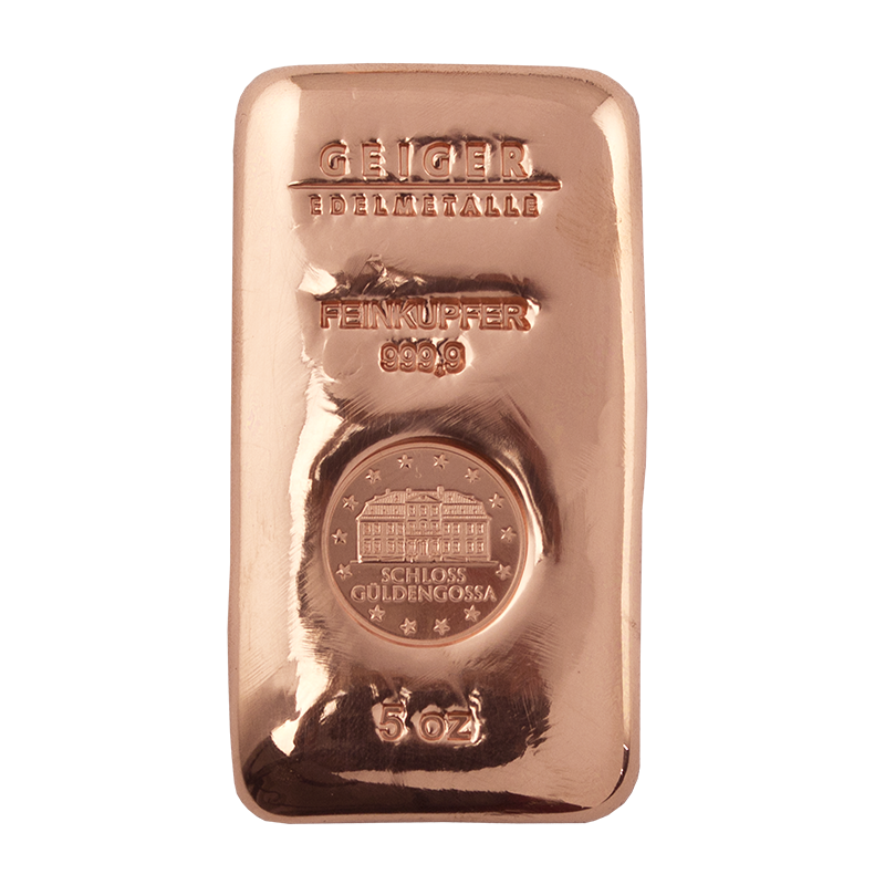 Geiger Edelmetalle 5oz 999.9 Copper Bar