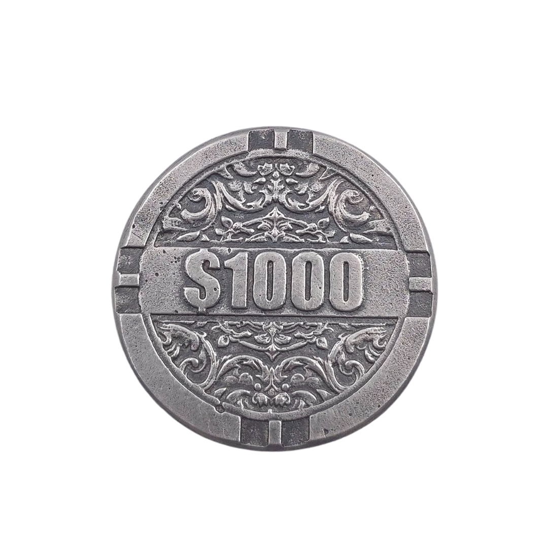 Volui Silver - Harlequin Poker Chip 47g Silver Round