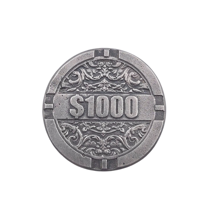 Volui Silver - Harlequin Poker Chip 47g Silver Round