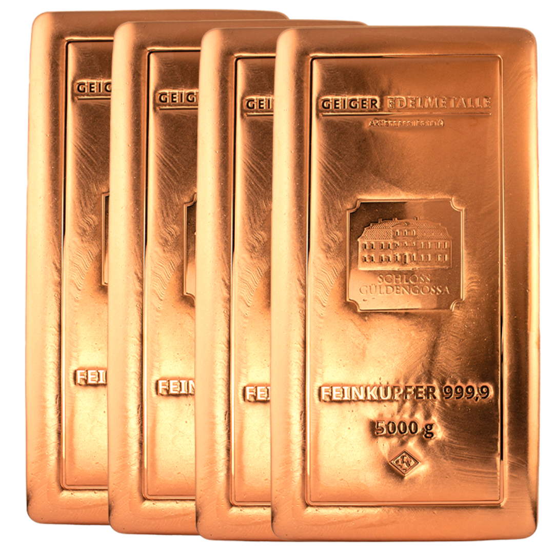 4x 5kg 999.9 Copper Bar Bundle