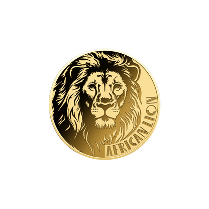 African Lion Coin Card - Gold Gift