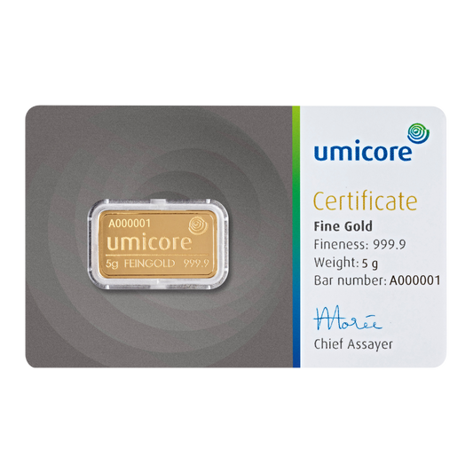 Umicore 5g Gold Bar