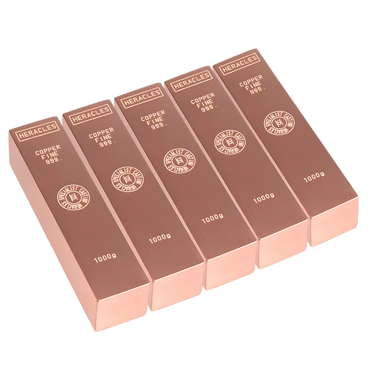 5x Heracles 1kg 999.9 Copper Bar Bundle