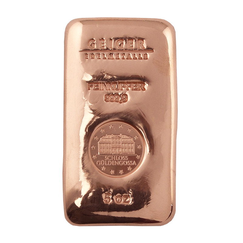 Geiger Edelmetalle 5oz 999.9 Copper Bar