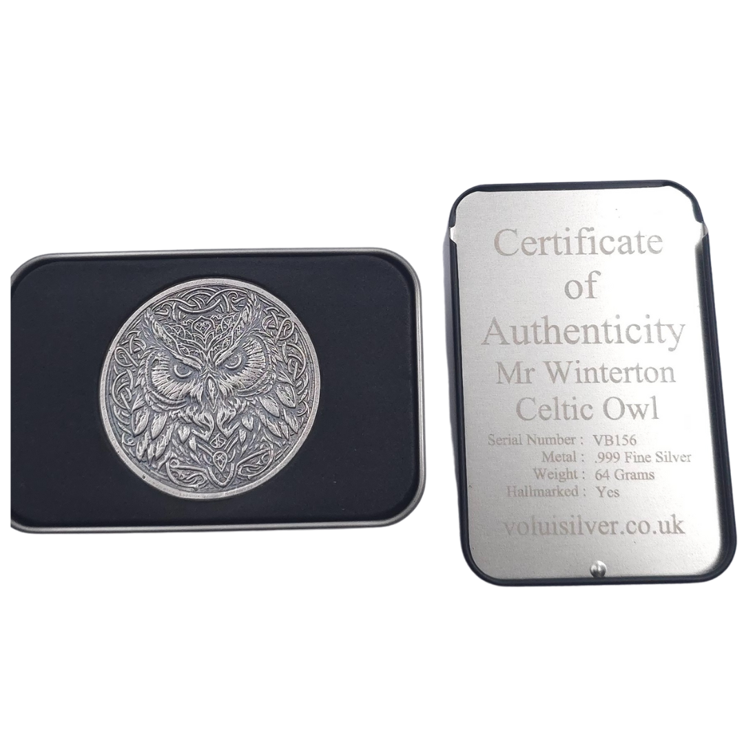Volui Silver - Mr Winterton Owl 64g Silver Round