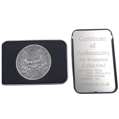 Volui Silver - Mr Winterton Owl 64g Silver Round