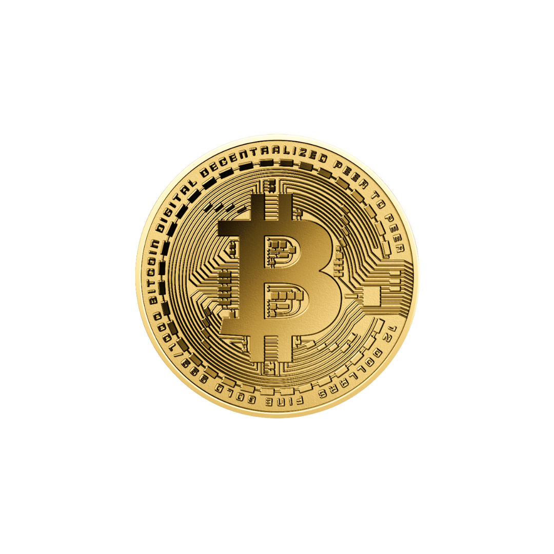 Bitcoin Coin Card - Gold Gift