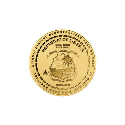 Bitcoin Coin Card - Gold Gift