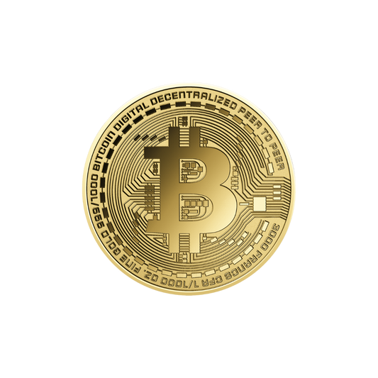 Bitcoin Gold Coin with Gift Box - Gold Gift