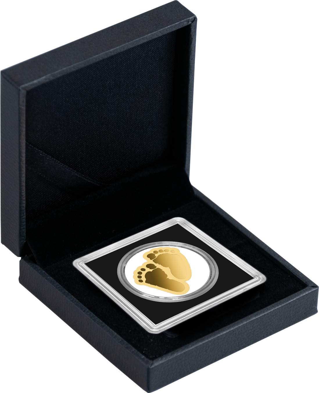 Baby Feet Coin with Gift Box - Gold Gift