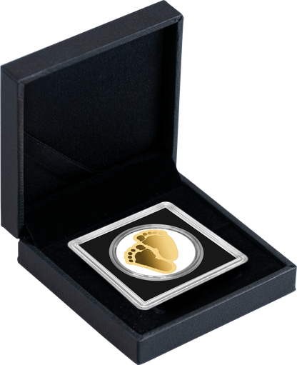 Baby Feet Coin with Gift Box - Gold Gift