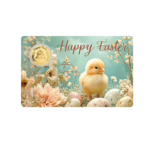 Easter Chick Coin Card - Gold Gift