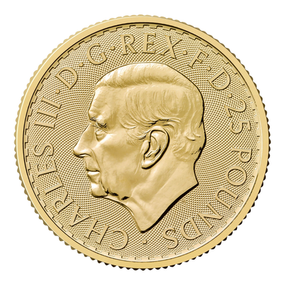2027 1/4oz Gold Britannia coin, King Charles III side