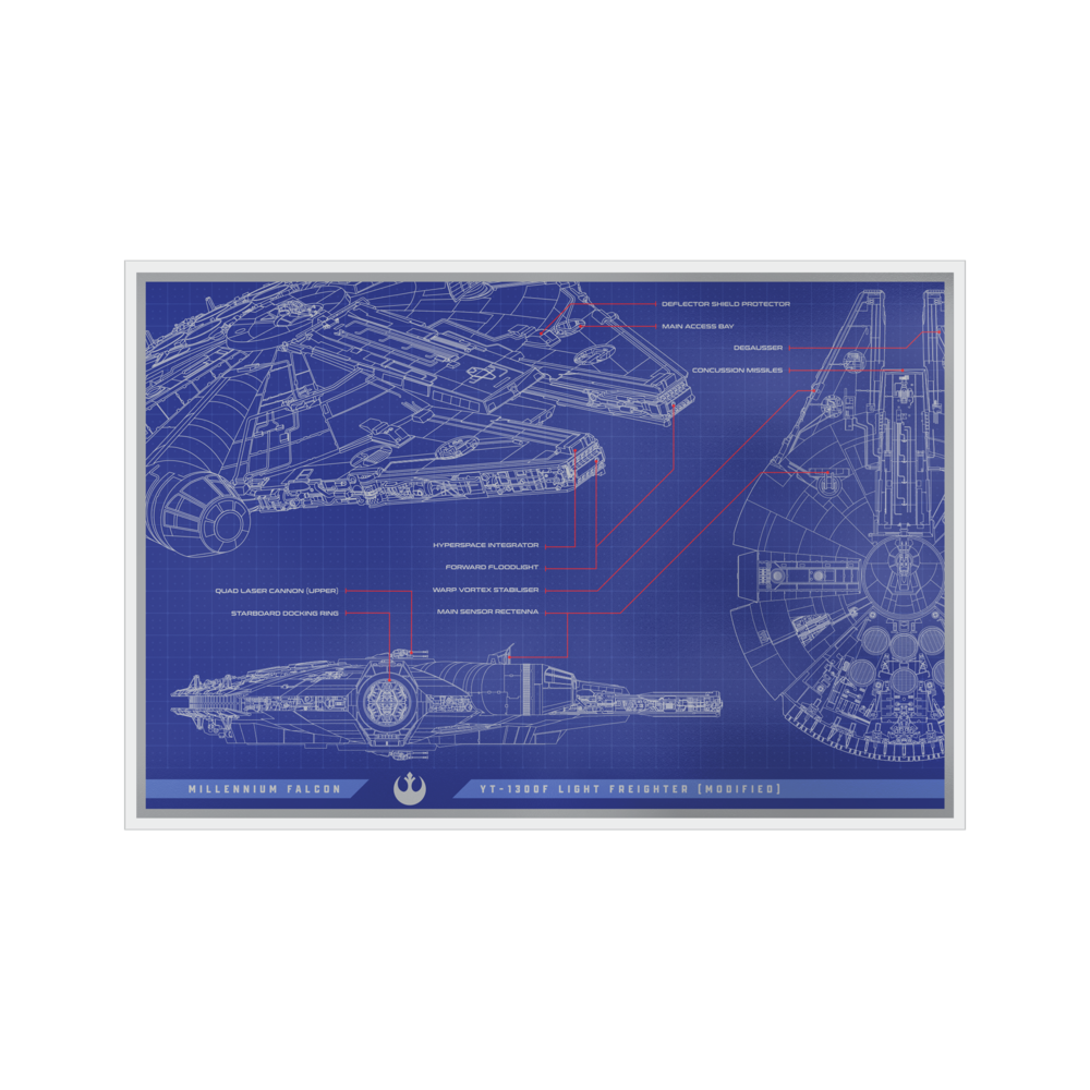 Star Wars™ Blueprint Series -  Millennium Falcon™ 1oz Silver Foil