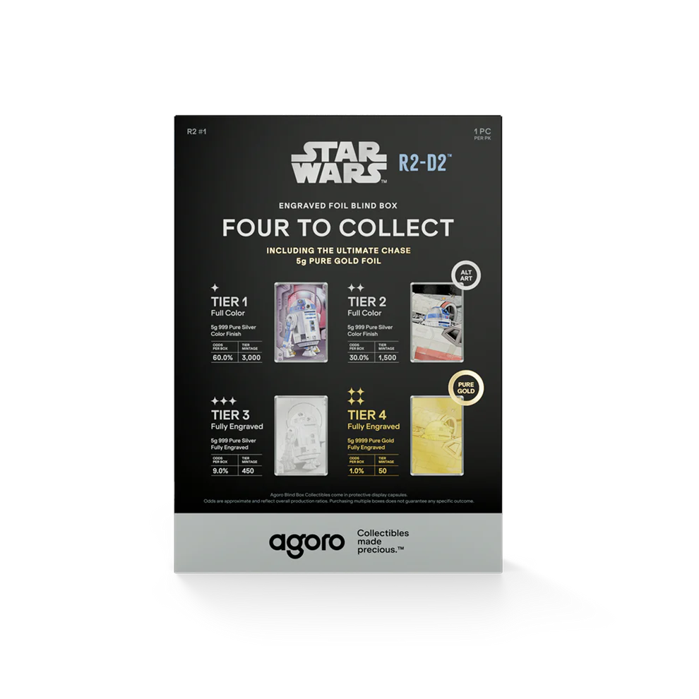 Star Wars R2-D2 Blind Box 5gm Silver Foild w/Gold chase
