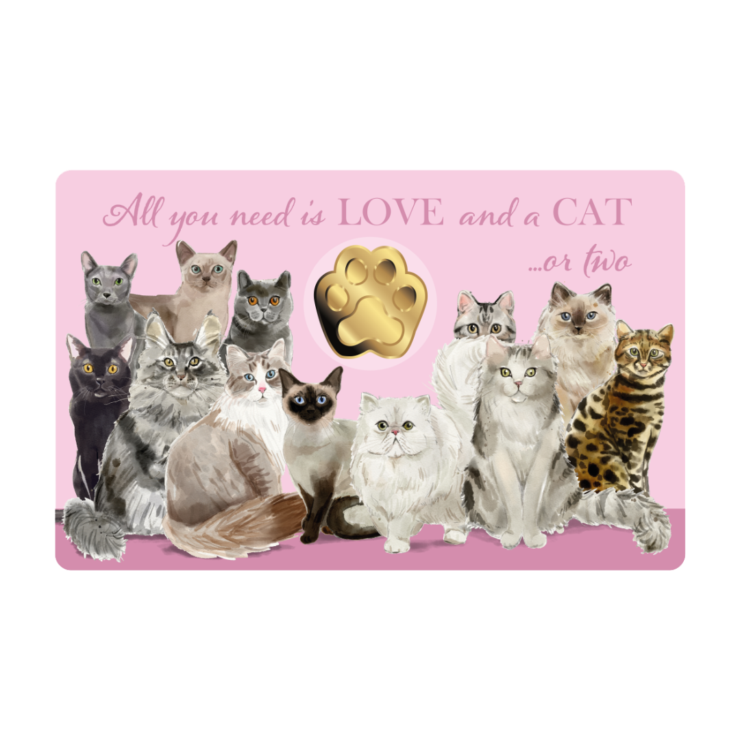 Cats Coin Card - Gold Gift