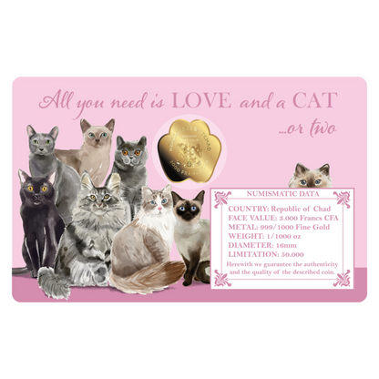 Cats Coin Card - Gold Gift