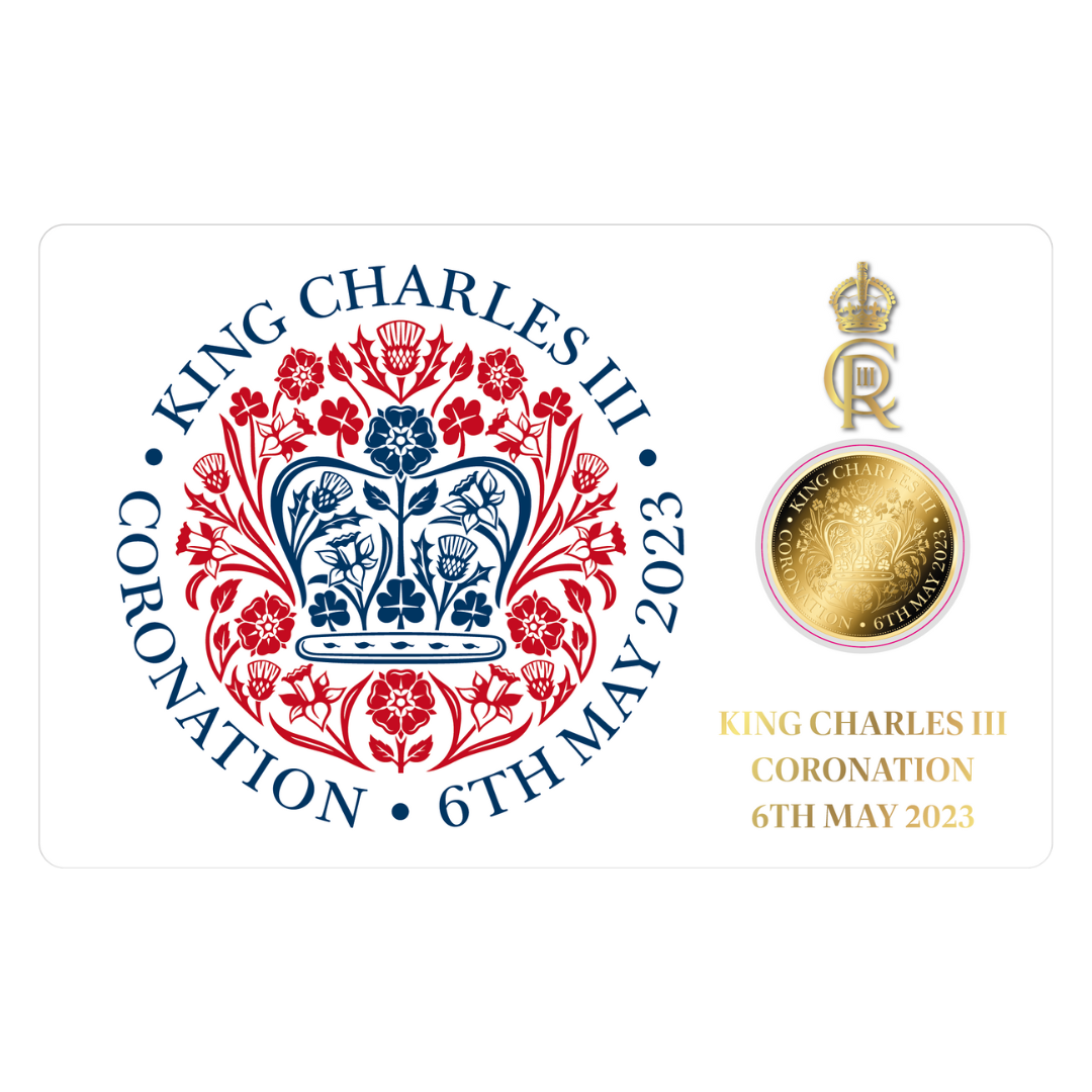 King Charles III Coronation Coin Card - Gold Gift