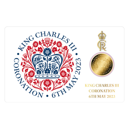 King Charles III Coronation Coin Card - Gold Gift