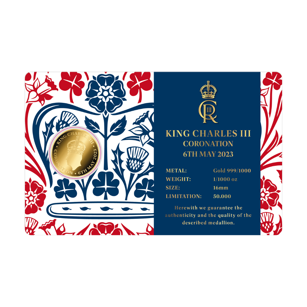 King Charles III Coronation Coin Card - Gold Gift