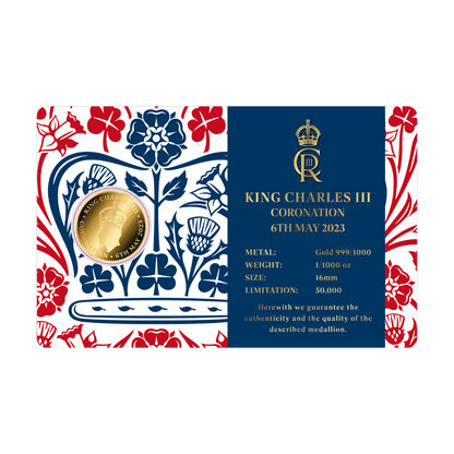 King Charles III Coronation Coin Card - Gold Gift