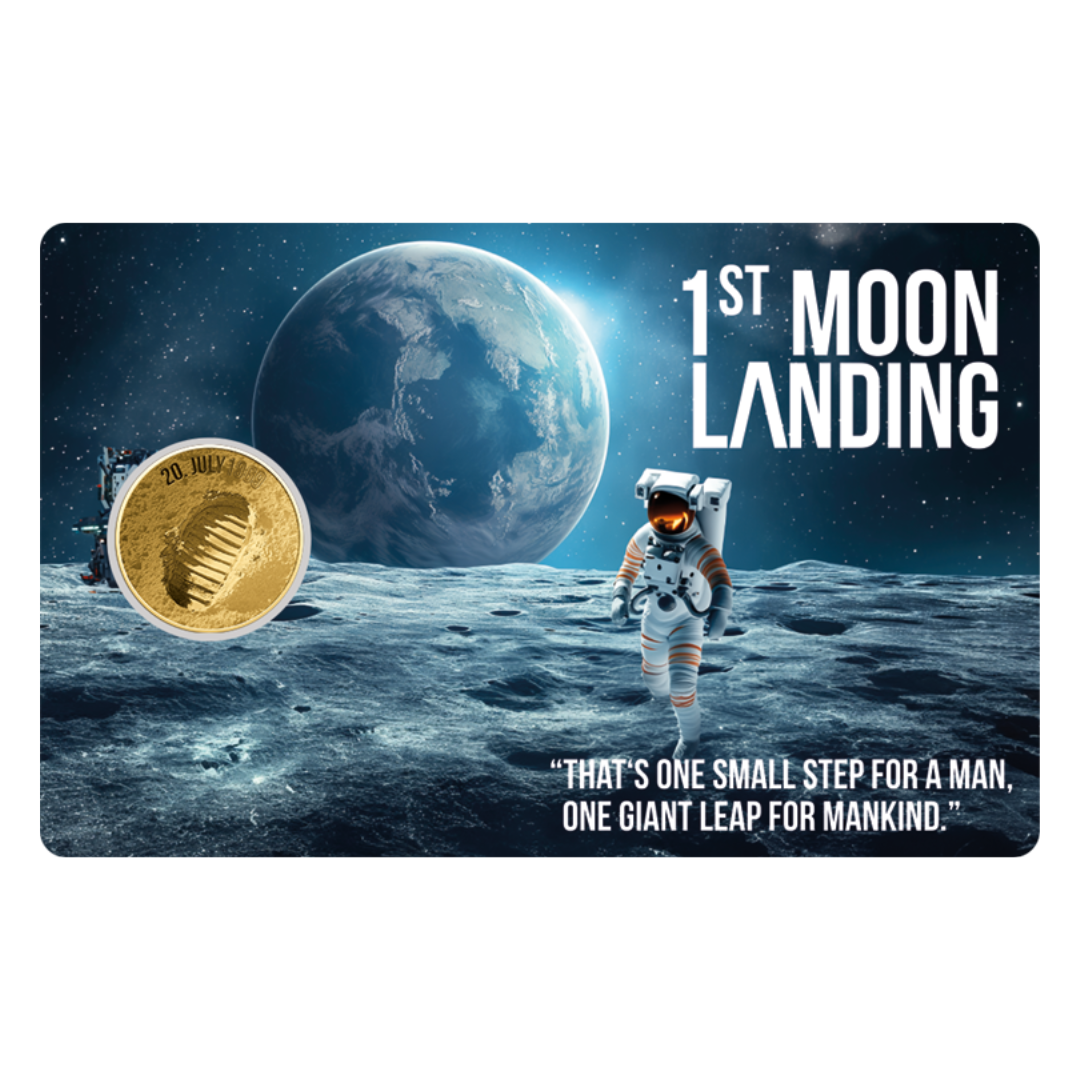 Moon Landing Coin Card - Gold Gift