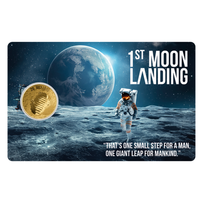 Moon Landing Coin Card - Gold Gift