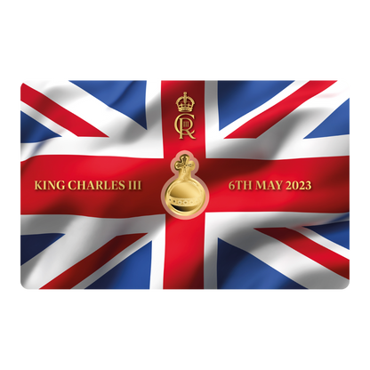 King Charles III ORB Union Jack Coin Card - Gold Gift