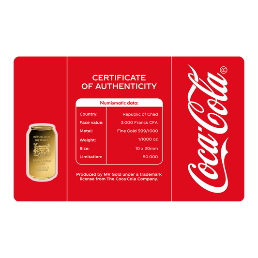 Coca-Cola Classic Can Gold Card - Gold Gift