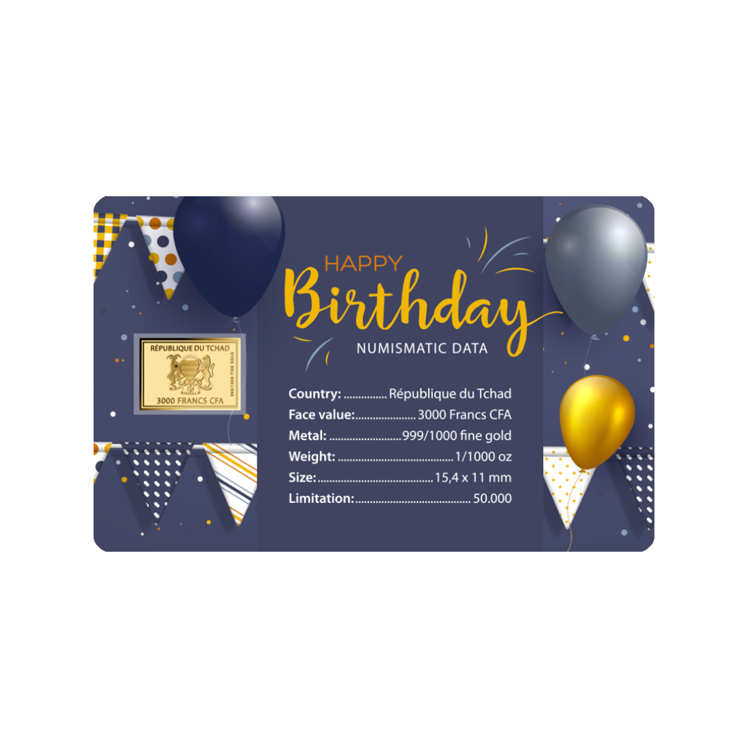 Happy Birthday Coin Card - Gold Gift