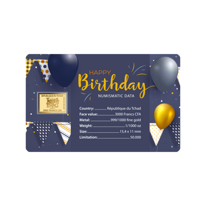 Happy Birthday Coin Card - Gold Gift