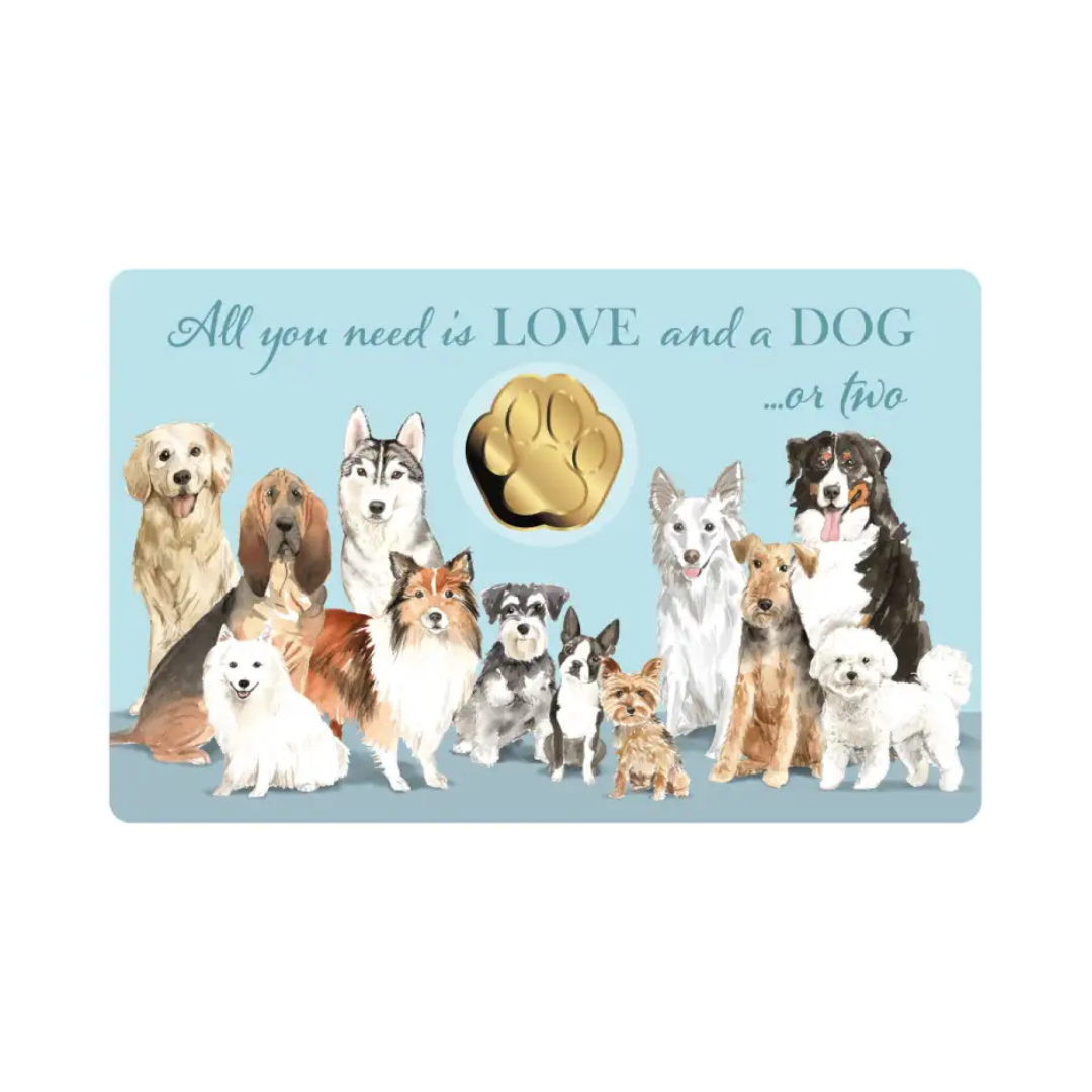 Dogs Coin Card - Gold Gift