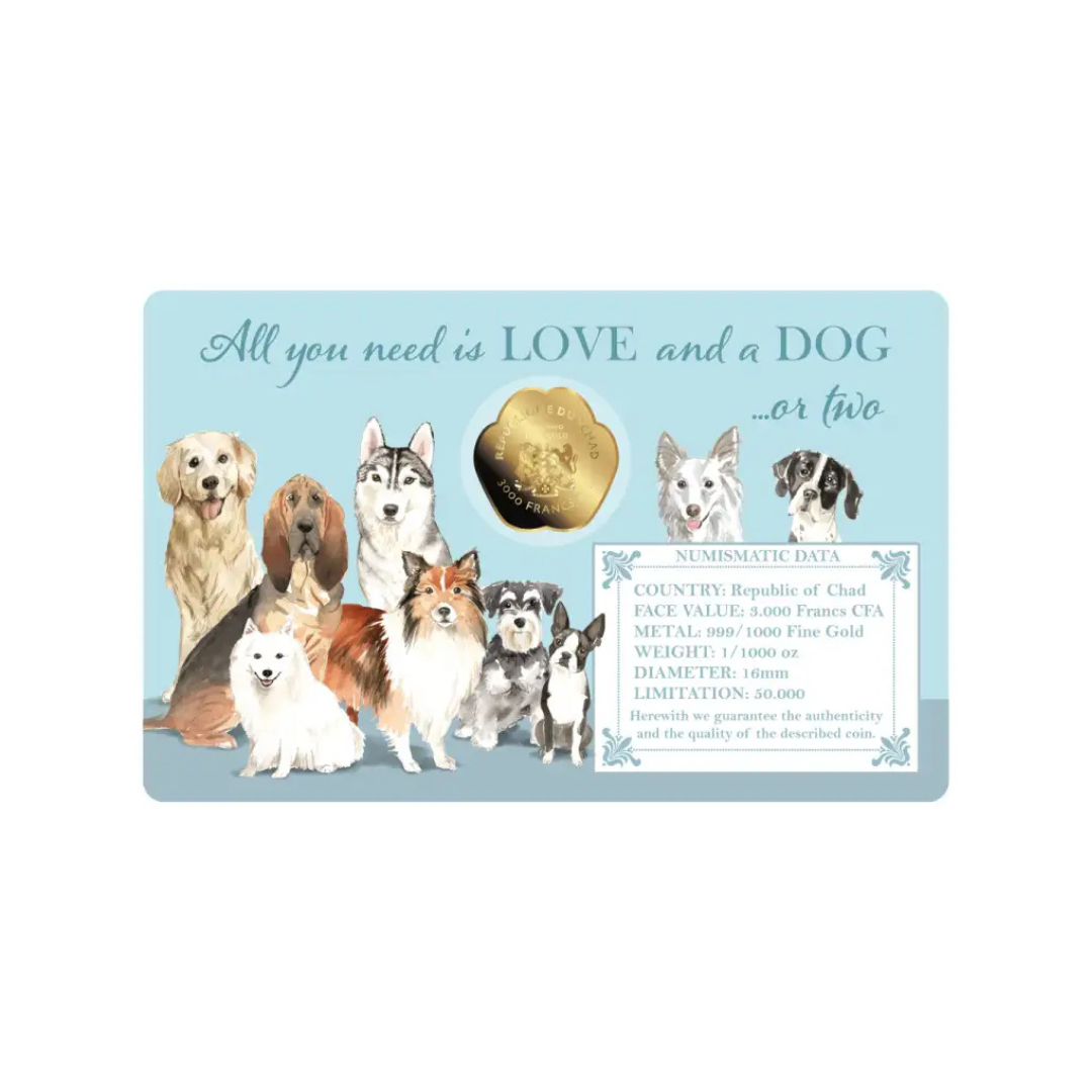 Dogs Coin Card - Gold Gift