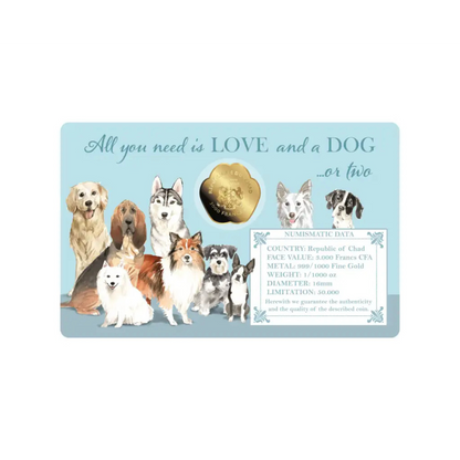 Dogs Coin Card - Gold Gift