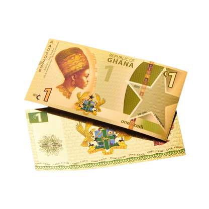 Republic of Ghana - 1 Cedi Justice Aurum® 24k Gold Bill