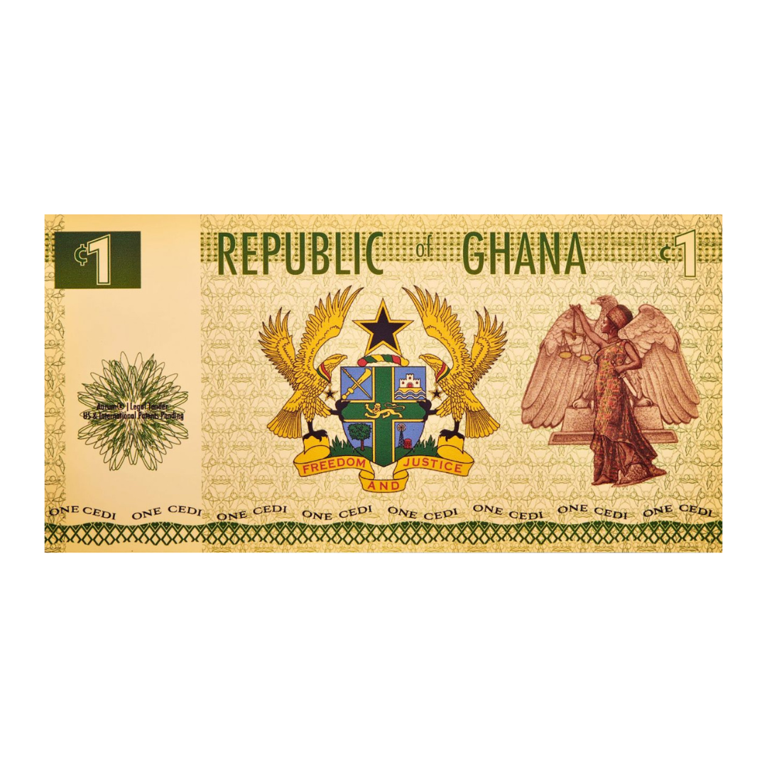 Republic of Ghana - 1 Cedi Justice Aurum® 24k Gold Bill