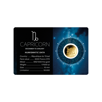 Zodiac Capricorn Coin Card - Gold Gift