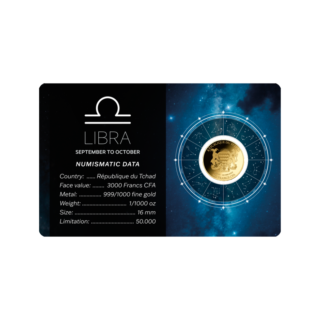 Zodiac Libra Coin Card - Gold Gift